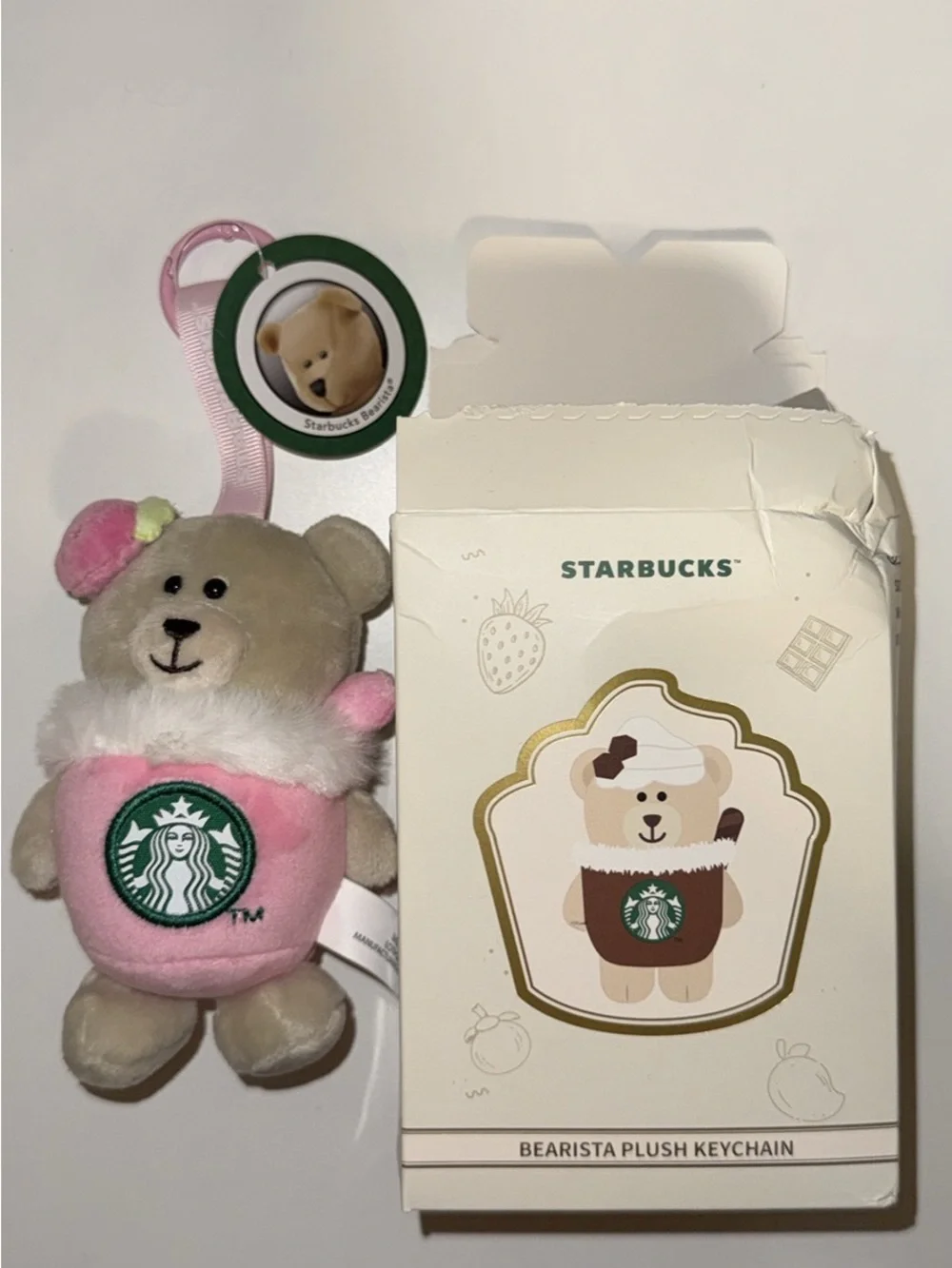 Starbucks Strawberry 2026 Bearista Keychain